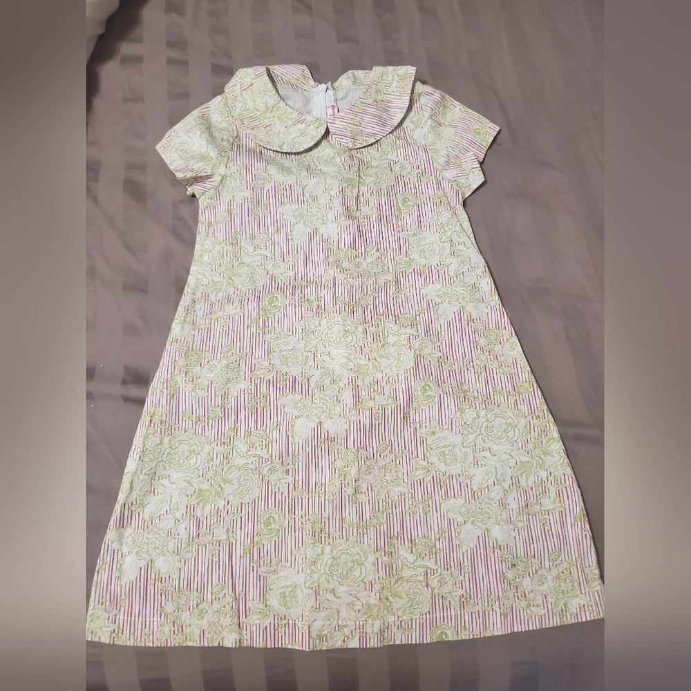 Jeanine Johnsen  Vtg Retro Dress Floral Green and Pink size 4T